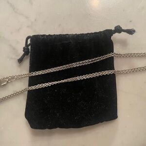 Silver Chain Necklace Italian Long